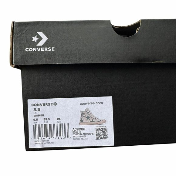 ⭐Converse Chuck Taylor Large Stars Hi Sz 8.5 Women Shoes Sneakers Ivory A09898F - Picture 8 of 9